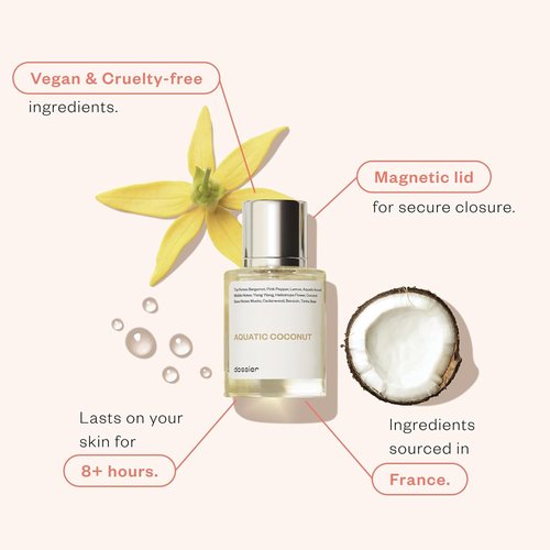 Dossier Aquatic Coconut Fragrance - Inspired by Maison Margiela's Replica Beach Walk | Fresh & Tropical Scent