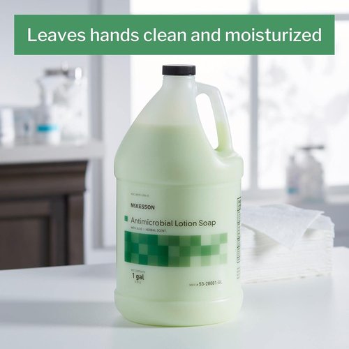 McKesson Antimicrobial Lotion Hand Soap - Herbal Scent, 1 Gallon Refill Bottle | Keeps Hands Clean & Moisturized
