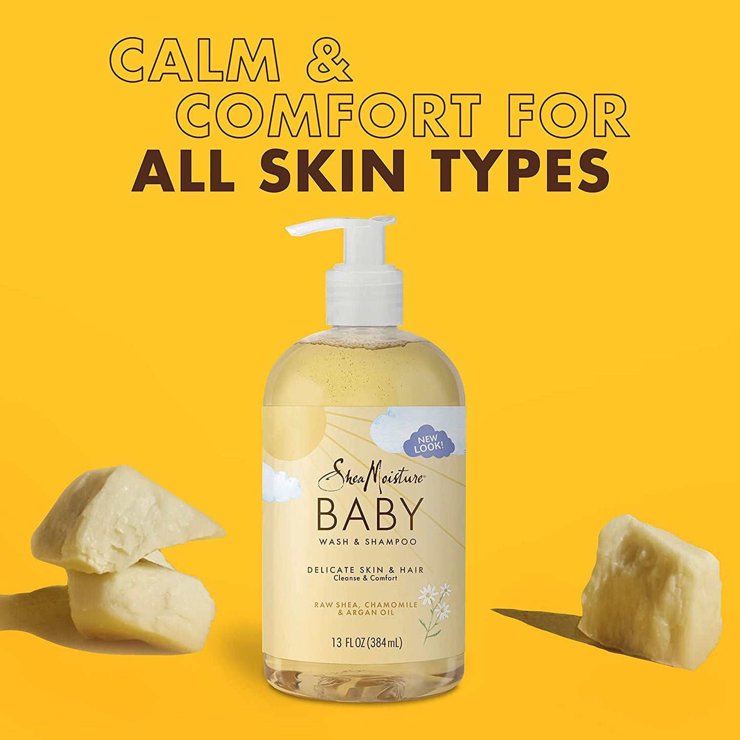 SheaMoisture Baby Wash & Shampoo - Gentle Cleansing with Raw Shea & Chamomile | 13 oz, Gold