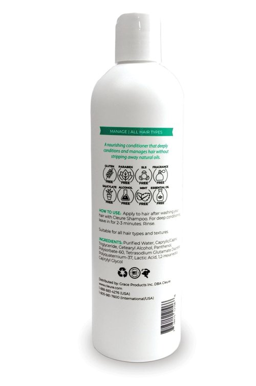 Cleure Hydrating Conditioner | Hypoallergenic, SLS & Paraben Free, Unscented - 12 Fl Oz