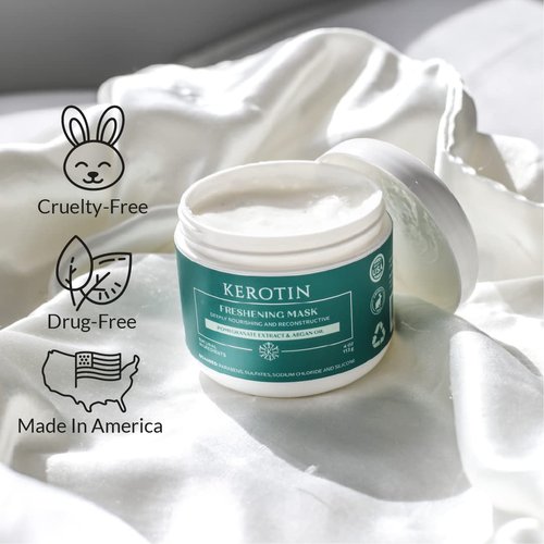 Keratin Freshening Mask - Natural Repair Treatment for Dry & Damaged Hair | Deep Conditioning with Argan Oil, Paraben & Sulfate Free