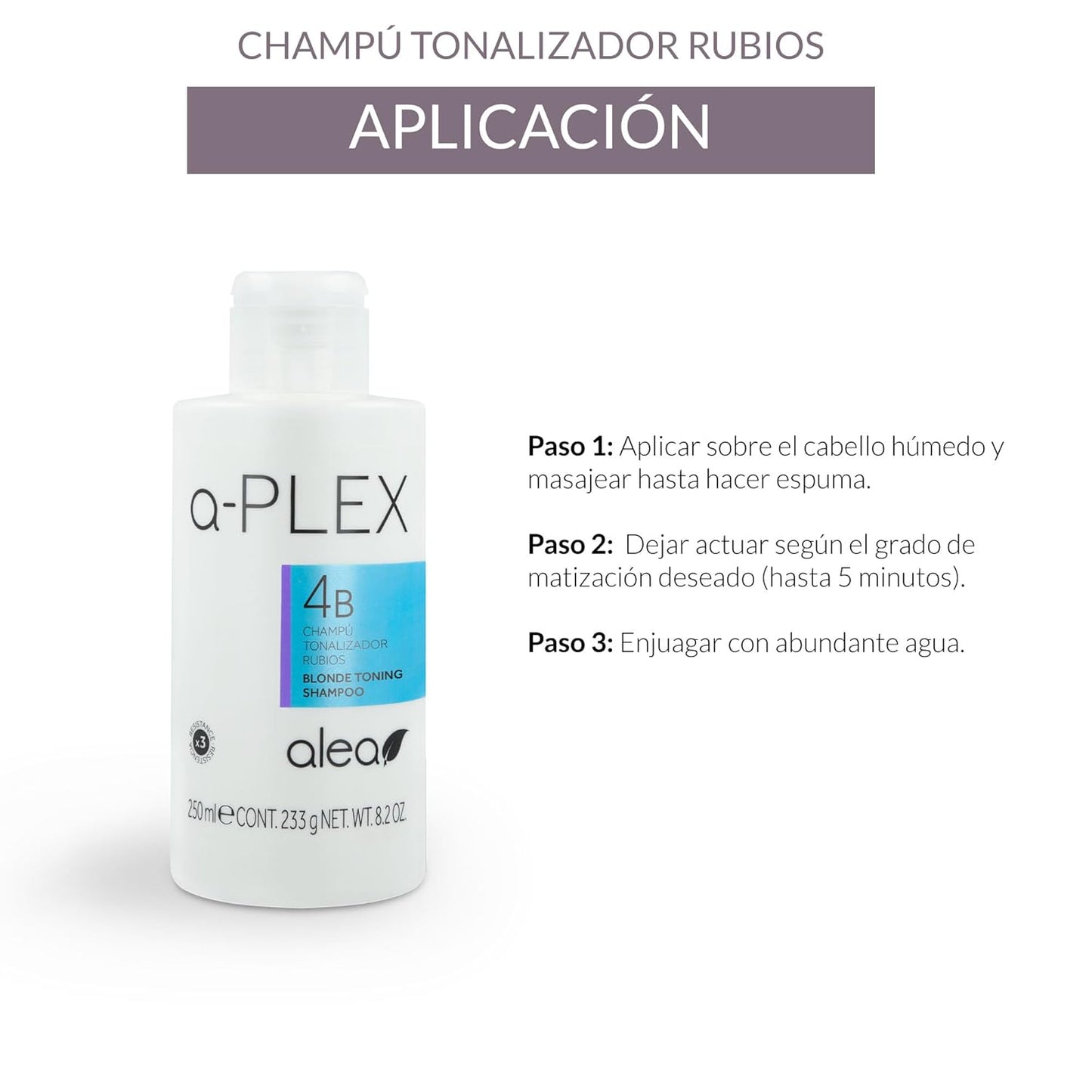 ALEA Toning Shampoo - A-Plex Nº4B for Blonde, Bleached, or Gray Hair - 250 ml | Neutralizes Yellow Tones & Strengthens Color
