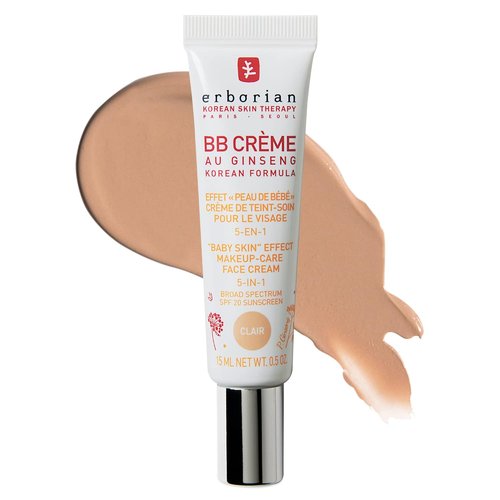 Erborian BB Cream - Matte Beauty Balm SPF 20 | Tone-Evening Korean Skincare Makeup, Natural Finish