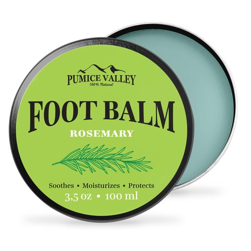 Pumice Valley Foot Balm - Natural Moisturizer for Dry, Cracked Heels & Calluses | 3.5 Oz Rosemary Cream