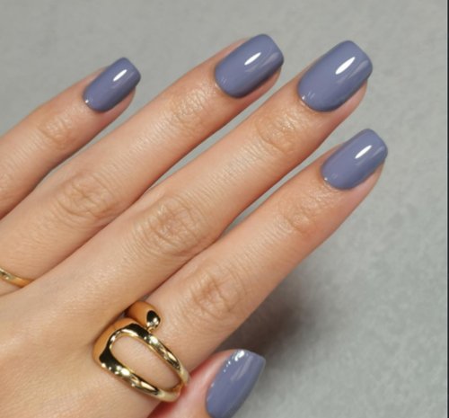 Curvlife Soft Gel Press on Nails, 30Pcs 15 Sizes Nail Tips, Bluish Violet Short Full Cover Design Reusable Fake Nails Kit with Glue and Adhesive Tabs