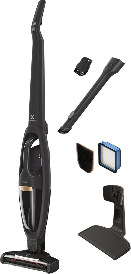 Electrolux WellQ7 Cordless 2-in-1 Vacuum - High Suction Power & 5-Step Filtration | 50-Minute Run Time, Granite Gray