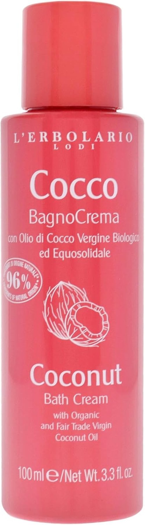 L’Erbolario Coconut Bath Cream | Hydrating Coconut Body Wash with Glycerine - Nourishing & Paraben-Free - 3.3 oz