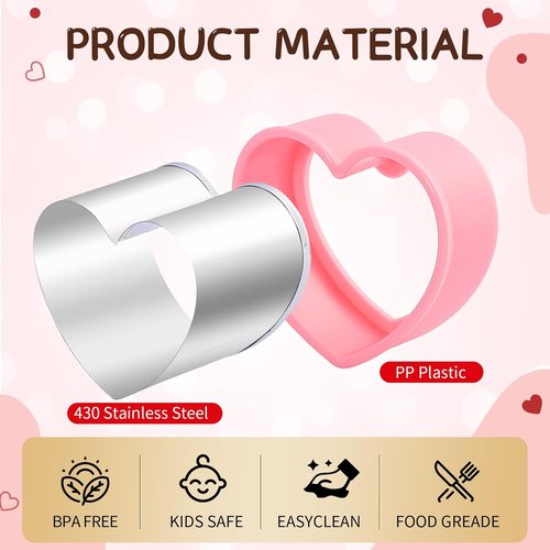 Heart Cookie Cutter Set,9 Piece Heart Shapes Stainless Steel Cookie Cutters Mold for Cakes Biscuits and Sandwiches,0.98"/1.45"/1.57"/1.96"/2.04"/2.32"/2.75"/3.18"/3.74" Assorted Sizes