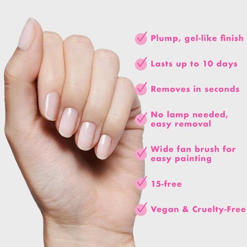 Olive & June Long Lasting Nail Polish - Spring Pastel Color | Plump Gel-Like Finish | 15-Free Vegan & Cruelty-Free | BEB Sheer White