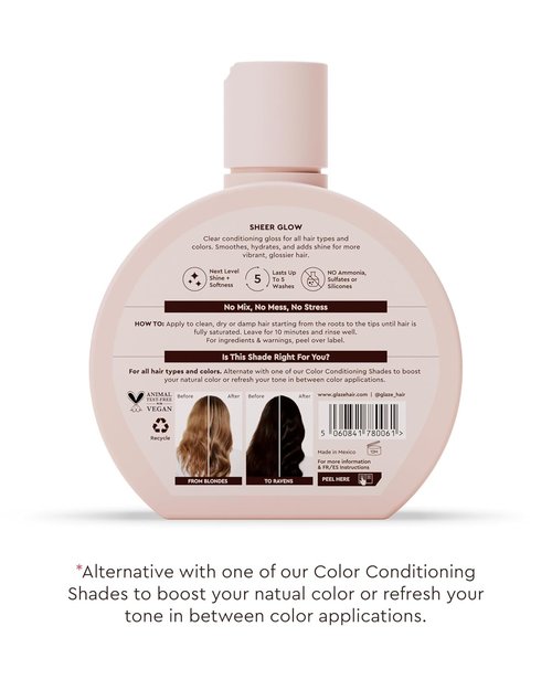 Glaze Supergloss Clear Hair Gloss Mini - Lightweight Shine Enhancer for Damaged Hair | Travel Size 1.7 oz