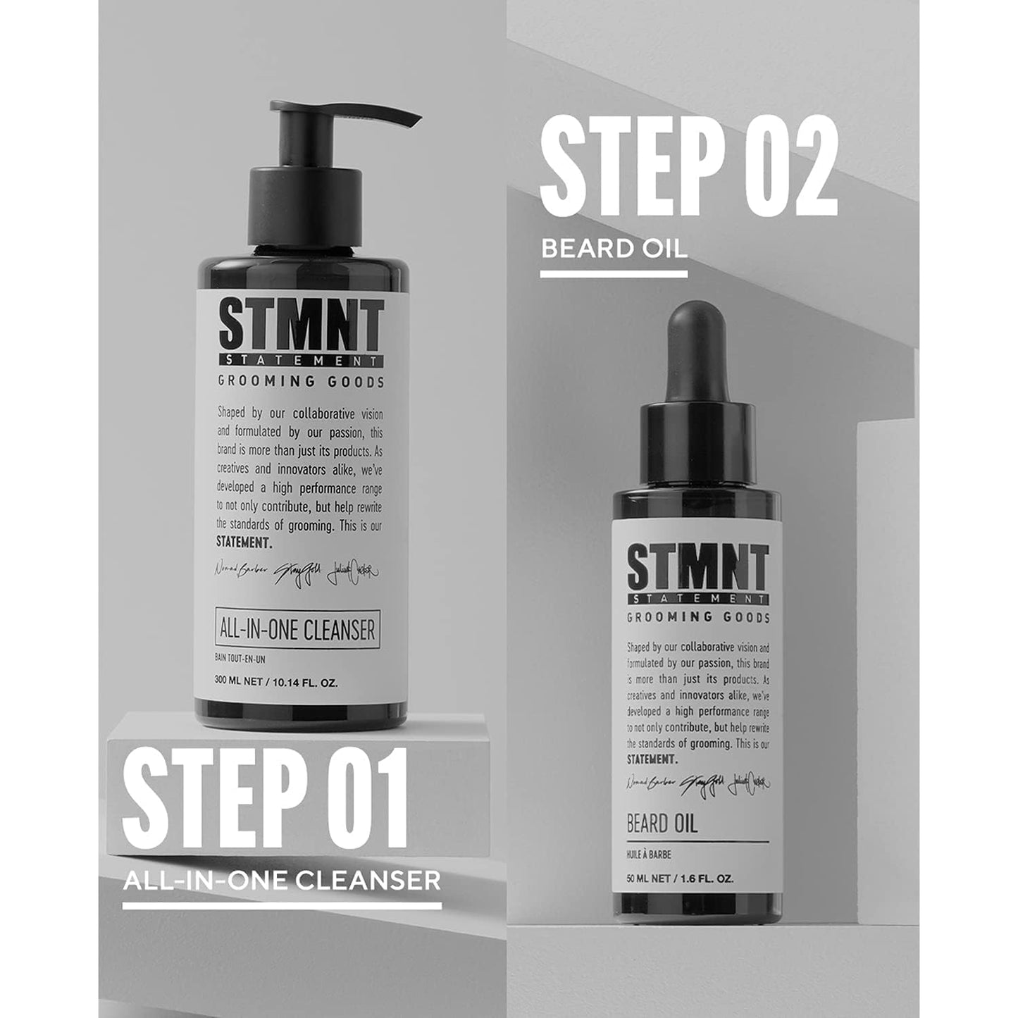 STMNT Grooming Goods All-In-One Daily Cleanser - Sulfate-Free Formula with Activated Charcoal & Menthol