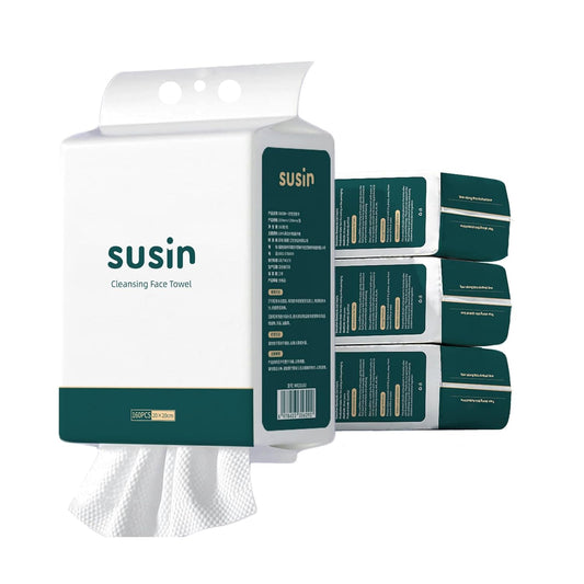 Skiennix Hanging Disposable Face Towels - Extra Soft & Absorbent 8x8 Inch Wipes | 640 Count, Wall Mount Design