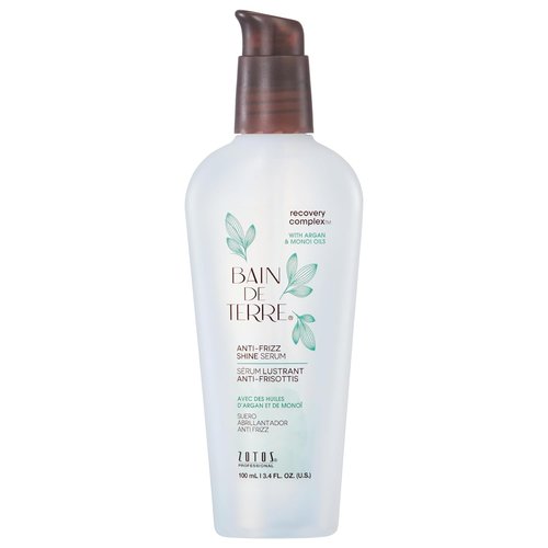 Bain de Terre Recovery Complex Anti-Frizz Shine Serum - Silky Shine & Frizz Control with Argan & Monoi Oils | Paraben-Free, Vegan
