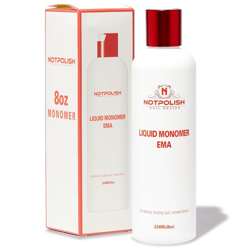 Notpolish Liquid Monomer for Acrylic Nails - Low Odor, No MMA, EMA-Based Formula - 8 oz, Made in USA