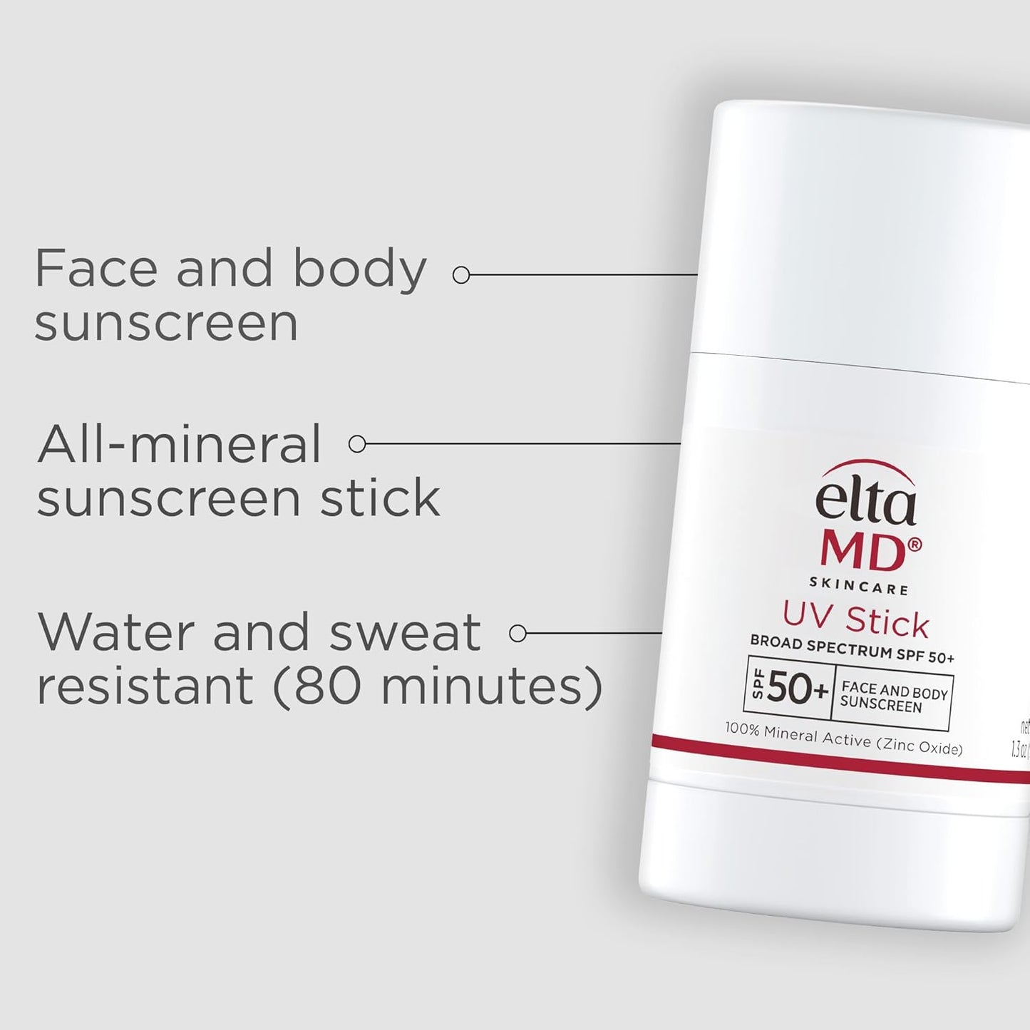 EltaMD UV Stick Sunscreen - Mineral SPF 50+ Face & Body Protection for Kids & Adults, Sensitive Skin