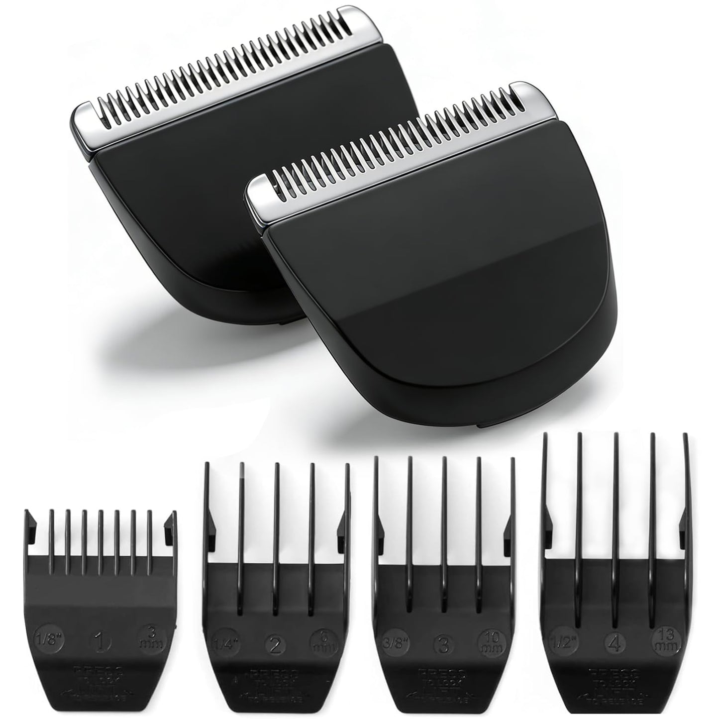 Wahl Peanut Clipper Blades - Precision Ground Replacement Blades with 4 Snap-On Guards | Black