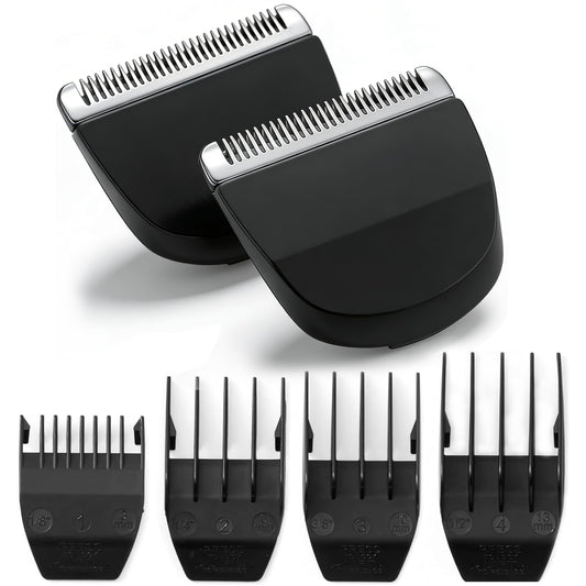 Wahl Peanut Clipper Blades - Precision Ground Replacement Blades with 4 Snap-On Guards | Black