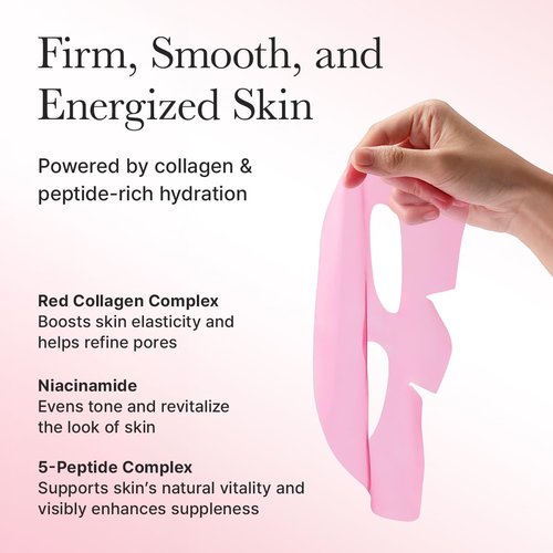 ARENCIA Red Collagen Jello Mask - Plump & Hydrating Hydrogel Mask for Dry Skin | 4 Pack with Collagen & Peptides