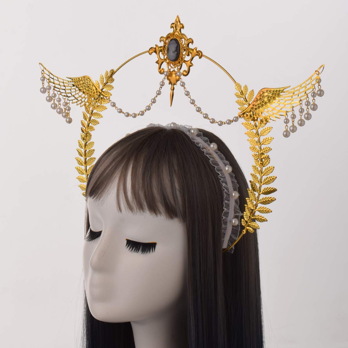 BLESSUME Mary Halo Crown Headband Goddess Headwear Halloween Costume Headpiece Headdress for Cosplay Party (I) Multicoloured