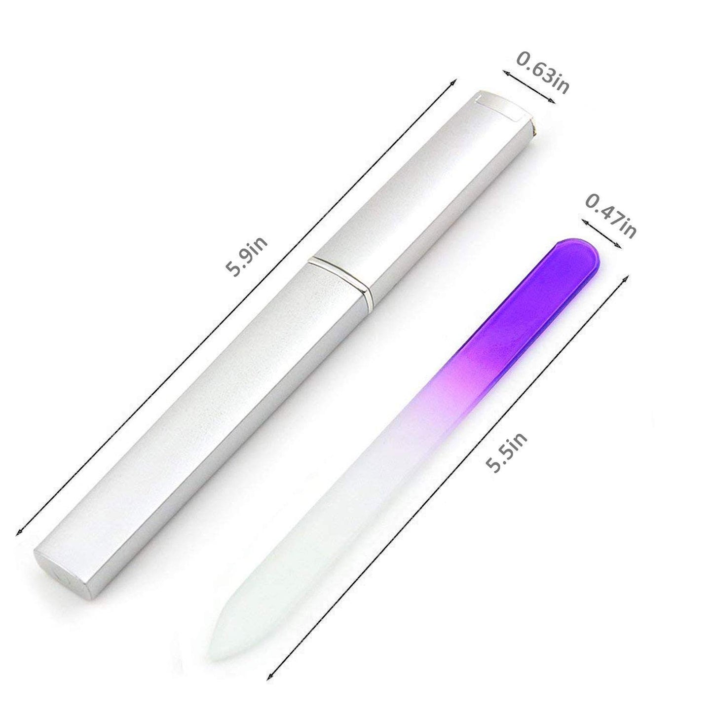 Skiennix Beauty Glass Nail File Set - 6 Professional Double-Sided Files with Protective Case for Smooth Manicure & Pedicure