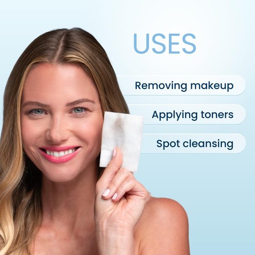 Clean Skin Club Cloud Pads - Ultra-Soft 100% Organic Cotton Face Pads | Dermatologist-Approved Makeup Remover & Toner Applicator, 60 Count