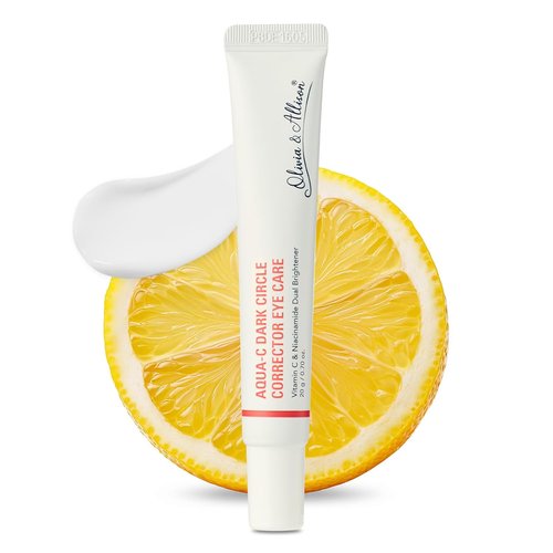 Olivia & Allison Dark Circle Corrector Eye Serum - Brightening Vitamin C, Squalane & Niacinamide (0.70 oz)