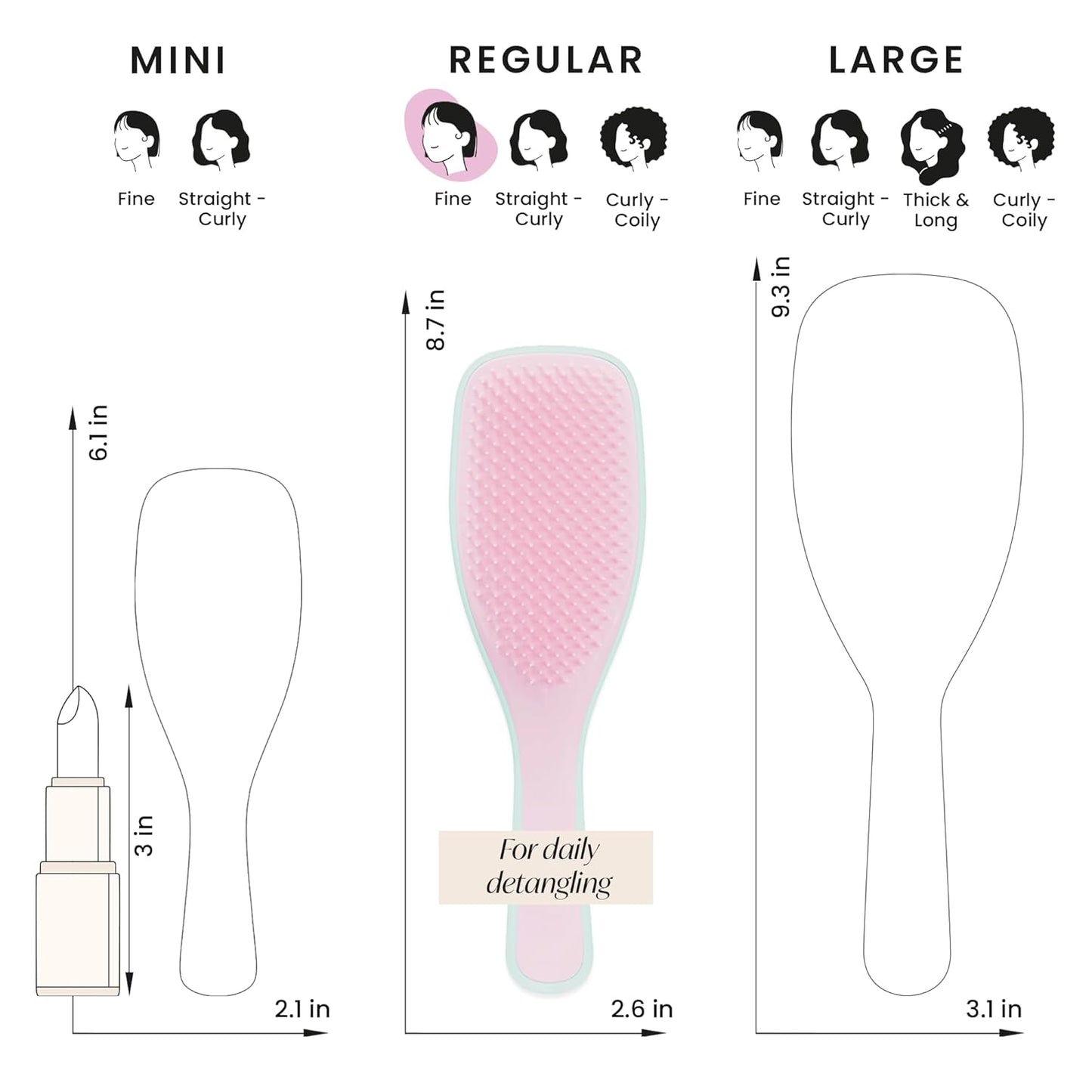 Tangle Teezer Ultimate Detangler Brush Duo - Fine & Fragile Hair Care | Purple & Pink/Mint