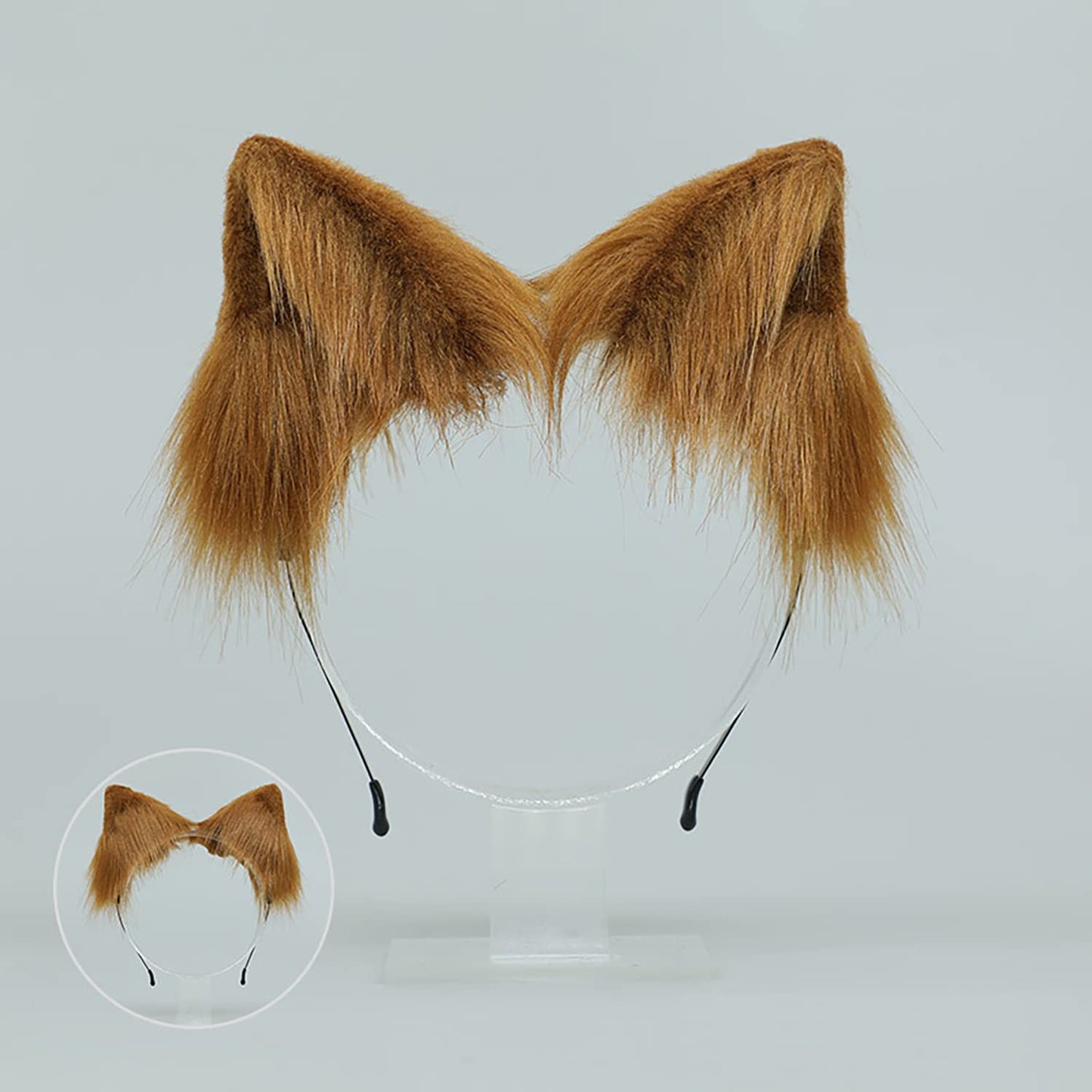 Faylay Wolf/Fox/Cat Ear Cosplay Headwear Girl Accessories Handmade Hairband Furry Ear Faux Fur Headband (SJ-7 Camel)