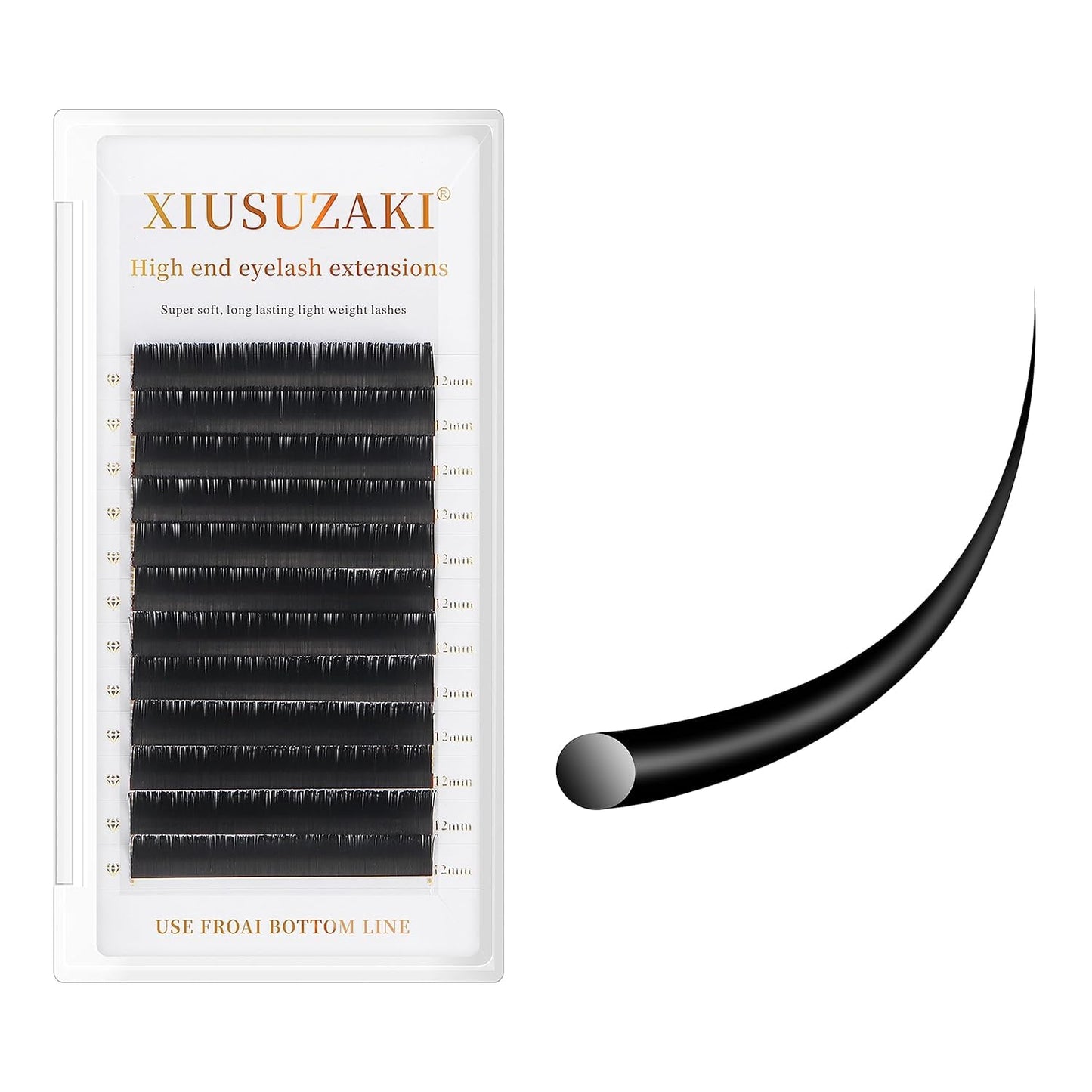 XIUSUZAKI Lash Extensions Supplies Eyelash Extensions 0.05/0.07/0.15mm Thickness Classic Lashes C/D Curl Mix 8-15mm individual lashes Matte Black Volume Lashes Soft Professional Use(0.07-D,8-15mm)