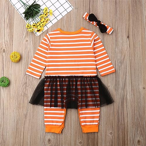 LouVasabuce Toddler Baby Girls Boys Halloween Long Sleeve Pumpkin Face Pattern Romper+ Cap +Slipper Socks 3Pcs Outfits