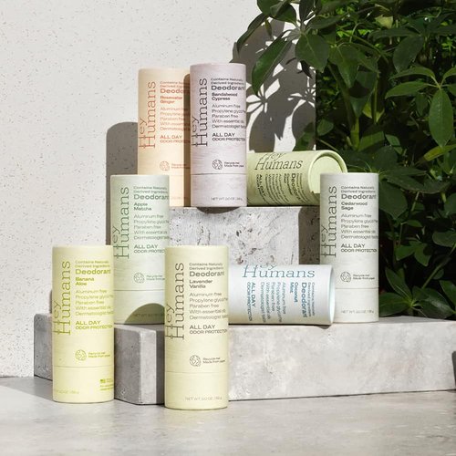 Hey Humans Deodorant - Aluminum-Free, Naturally Derived, All-Day Odor Control | Sandalwood Cypress Scent