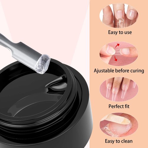 Solid Nail Glue Gel for Press On Nails Fake Nails Strong Clear Nail Tips Hard Gel for False Nails Nail Art DIY Home, UV Light Cured (Solid Glue for False Nail Tips, 15ml)