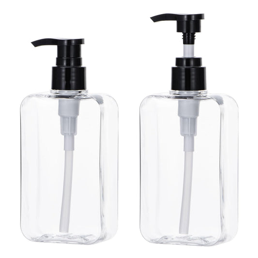 Yebeauty 2 Pack Pump Bottle Dispenser, 6.8oz 200ml Clear Refillable Shampoo and Conditioner Bottles Dispenser, Empty Plastic Shower Hand Soap Dispenser Lotion Container for Bathroom Kitchen