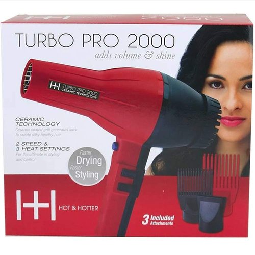 Annie Hair Dryer - Turbo Pro-2000 with Ceramic Technology for Fast Drying & Shine