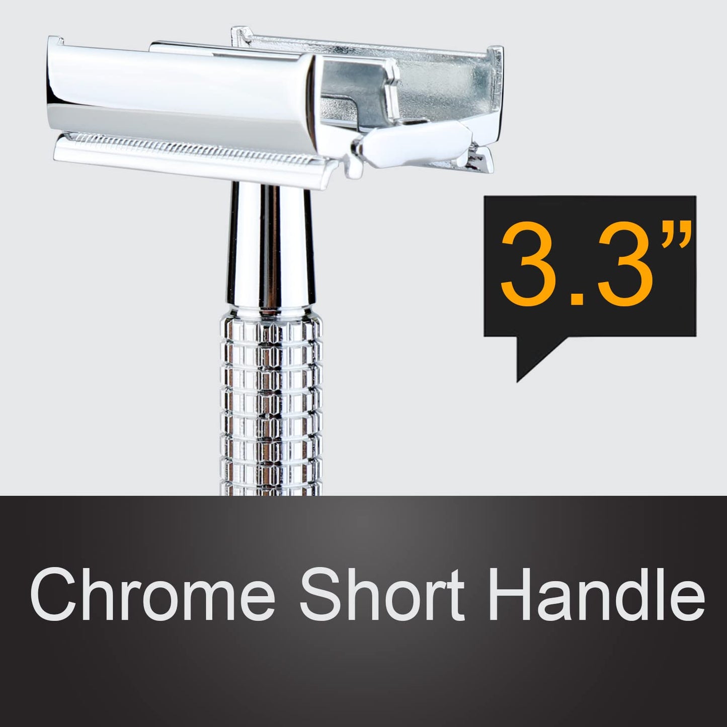 WEISHI Butterfly Open Double Edge Safety Razor Chrome Short Handle Reusable Eco Friendly Razor