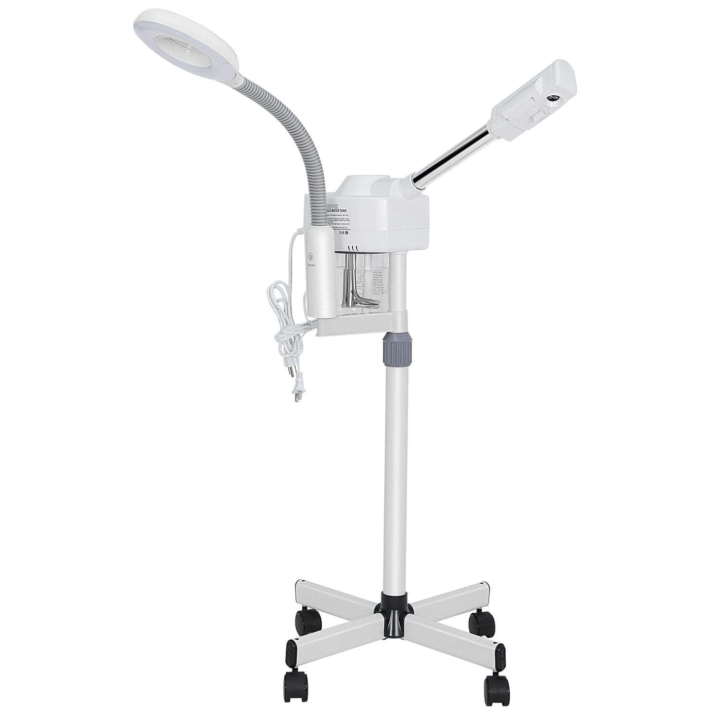 HomGarden Pro 2 in 1 Facial Steamer 5X LED Floor Magnifying Lamp UV Ozone Mist Face Steamer Salon Spa Beauty Skin Care Equipment