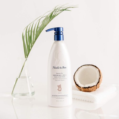 Noodle & Boo Fragrance-Free Newborn Bath & Lotion Set – Gentle 2-in-1 Hair and Body Wash + Super Soft Baby Lotion, 16 Fl Oz Each