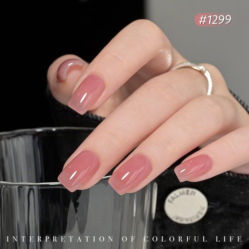 GAOY Jelly Nude Gel Nail Polish Set, 6 Transparent Colors Sheer Red Pink Brown Soak Off UV Light Cure Gel Polish Kit for Salon and Nail Art DIY at Home