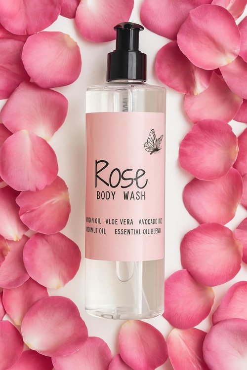 ROSE Natural Body Wash - Sulfate & Dye Free | Hydrating Formula for Dry & Sensitive Skin - 16oz