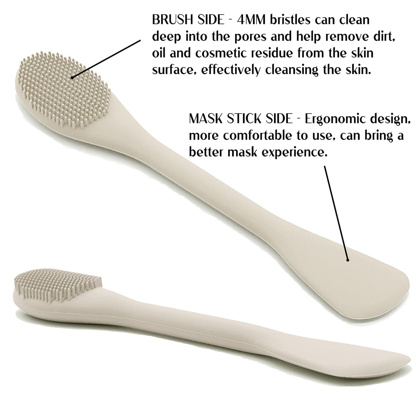 Face Mask Brush Applicator, Mask Brushes For Facials Cleansing & Exfoliating, Facial Clay Mask Applicator Tool Silicone Mask Spatula Cream Skincare For Apply Cream, Lotion, Mud, Clay (Black+Starlight)