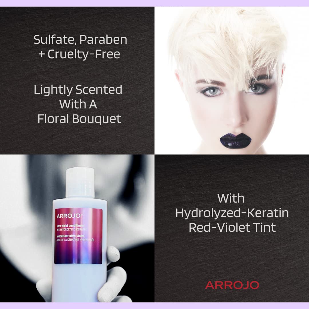 ARROJO Ultra Violet Conditioner - Floral Bouquet for Blonde Hair | 8.5 Fl Oz