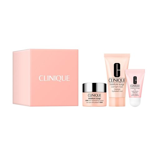 Clinique Hydration Heroes Gift Set - Moisture Surge 100H Moisturizer & Overnight Mask | 3 Travel Size Essentials