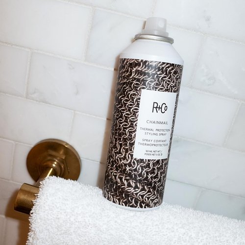 R+Co CHAINMAIL Thermal Protection Spray - Heat Protectant for All Hair Types, Strengthens & Smooths