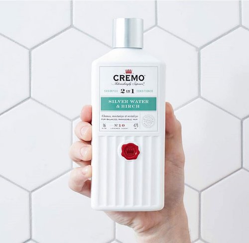 Cremo Barber Grade Silver Water & Birch 2-in-1 Shampoo & Conditioner, 16 Fl Oz (2-Pack)