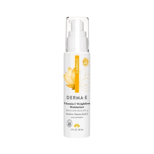 Derma E Vitamin C Moisturizer SPF 45 - Skin Brightening Hydrating Cream | 2 Fl Oz for Lines & Uneven Tone