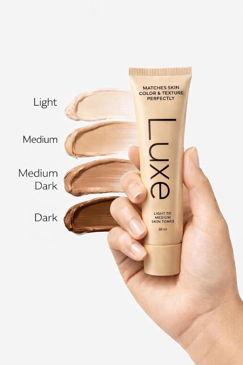 Luxe Color Changing Foundation - Adapts to Your Skin Tone - Buildable Light-to-Medium Coverage | 12-Hour Wear - Medium Dark