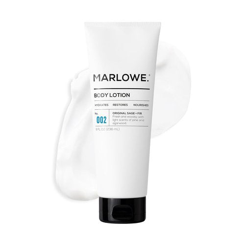 Marlowe. Body Lotion for Men - Hydrating Daily Moisturizer with Aloe Vera & Amino Acids | 8 oz Tube, Fresh Sage & Fir Scent