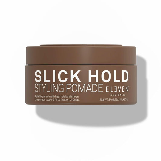 ELEVEN AUSTRALIA Slick Hold Hair Styling Pomade - Strong Hold Gel for Men & Women, High Shine Finish, 3 oz