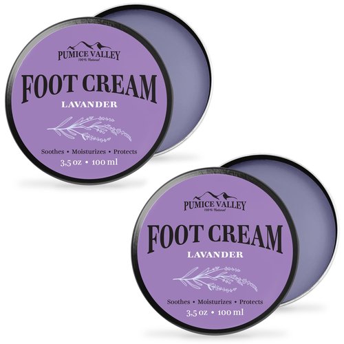 Pumice Valley Foot Balm - Natural Moisturizer for Dry, Cracked Heels & Feet | 2-Pack Lavender