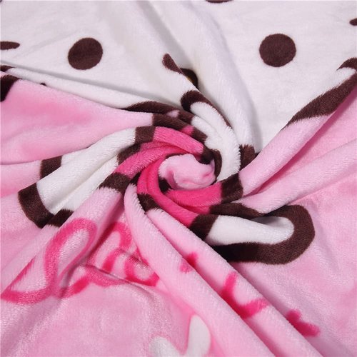 Cartoon Printing Throw Blanket for Girls Kids Adults, 40"x55", All Seasons Flannel Fleece Blanket, Soft & Warm Plush Blankets for Couch Sofa Bed Camping Travel (Pink 002)